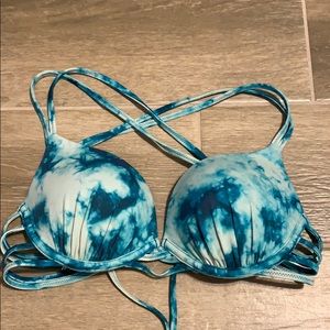 Blue Push-Up Bikini Top